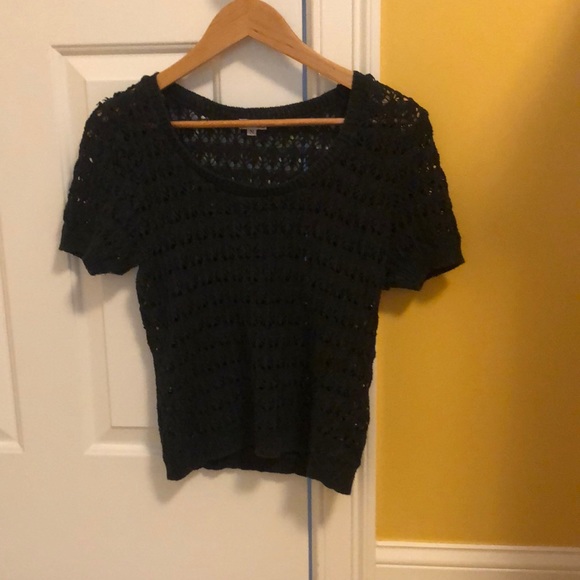 XOXO Sweaters - Black over later scoop neck tshirt sweater